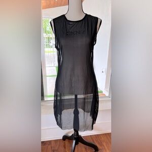DKYN SWIM COVER UP SHEER BLACK OS